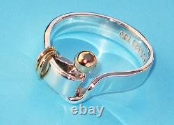 Tiffany & Co 18 Ct Gold & Sterling Silver 925 Hook & Eye Band Ring RRP £525