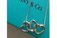 Tiffany & Co. 3 Triple Open Heart Necklace Pendant Sterling Silver 925 No Box