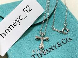Tiffany & Co. Elsa Peretti Cross Sterling Silver 925 Necklace Pendant withPorch