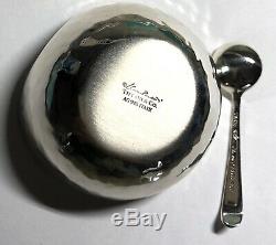 Tiffany & Co Italy Elsa Peretti Sterling Silver Thumbprint Bowl and Spoon WithBox