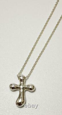 Tiffany & Co. Small Cross Elsa Peretti Necklace Pendant Sterling Silver