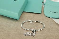 Tiffany & Co Solid Sterling Silver Bracelet Medium 7.25 Free USA SHIPPING PINK