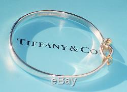 Tiffany & Co Sterling Silver & 18Ct 18K Yellow Gold Hook & Eye Bracelet Bangle