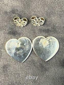 Tiffany & Co. Sterling Silver 925 Return To Heart Stud Earrings NO BOX Used Good