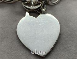 Tiffany & Co. Sterling Silver 925 Return to Heart Charm Tag Bracelet NO BOX Us