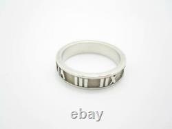 Tiffany & Co Sterling Silver Narrow Atlas Collection Band Ring Size 5 Pouch