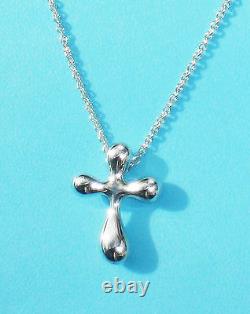 Tiffany & Co Sterling Silver Necklace Cross 16mm Elsa Peretti Pendant RRP £220