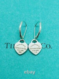 Tiffany & Co Sterling Silver Return To Tiffany Mini Hearts On 925 Hook Earrings