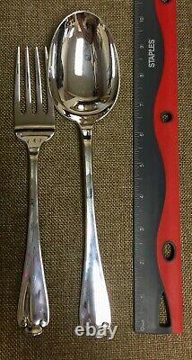 Tiffany & Co. Sterling Silver Serving spoon and Fork Set Flemish Design 227.6 Gr