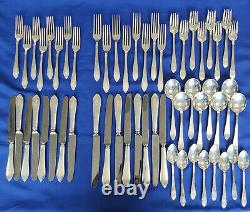 Tiffany Faneuil Sterling Silver Flatware 7pc for 8 Set of 56 Monogram R
