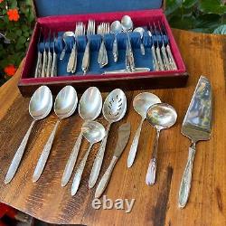 Towle Sterling Silver Rose Solitaire Pattern Flatware 50 pieces