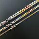 Tri Color Yellow Rose Gold Plated 925 Sterling Silver Miami Cuban Chain 2-6mm