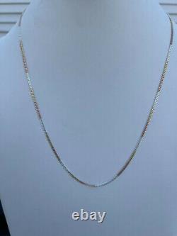 Tri Color Yellow Rose Gold Plated 925 Sterling Silver Miami Cuban Chain 2-6mm