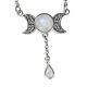 Triple Moon Goddess Moonstone Drop Sterling Silver Celtic Wiccan Necklace 18