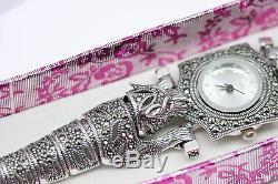 Turkish Handmade 925 Sterling Silver Marcasite Ladies Wristwatches