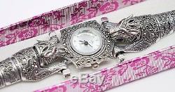 Turkish Handmade 925 Sterling Silver Marcasite Ladies Wristwatches