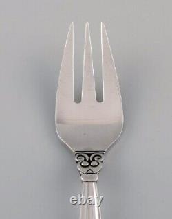 Twelve Georg Jensen Acorn fish forks in sterling silver