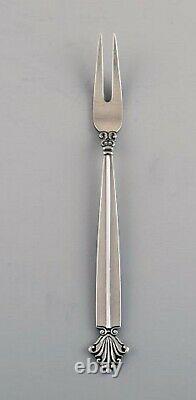 Two Georg Jensen Acanthus cold meat forks in sterling silver
