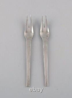 Two Georg Jensen Caravel cold meat forks in sterling silver