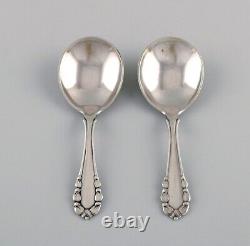 Two Georg Jensen Lily of the Valley jam spoons in sterling silver. Dated 1933-44