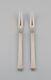 Two Georg Jensen Pyramid Cold Meat Forks In Sterling Silver. 1930s