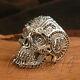Unique 925 Sterling Silver Skull Head Handmade Ring Biker Punk Gothic Jewelry