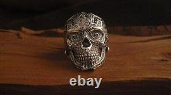UNIQUE 925 Sterling Silver Skull Head HandMade Ring Biker Punk Gothic Jewelry
