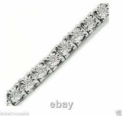 Unisex Tennis Bracelet with Natural Round Diamond in Sterling Silver 1/4 Carats
