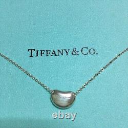 Used Tiffany & Co. Elsa Peretti Bean Pendant Sterling Silver 925 Chain Necklace