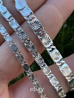 Valentino Star Chain Or Bracelet Solid Real 925 Sterling Silver ITALY 3-5mm