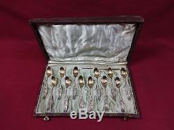 Vine by Tiffany & Co. Sterling Silver Demitasse Spoon Set In Box Gold Roses 12Pc