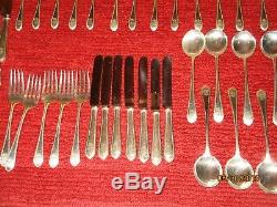 Vintage Elegant Sterling Silver Treasure Flatware set 52 Pieces, great shape