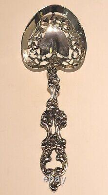 Vintage Large Sterling Silver Reticulated Serving Spoon