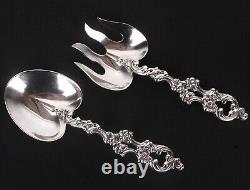 Vintage Silvercraft Sterling Silver Salad Serving Set Spoon & Fork Silver Craft