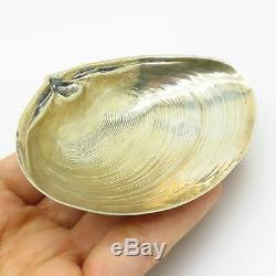 Vintage Wallace 925 Sterling Silver Clam Seashell Design Footed Snack Dish