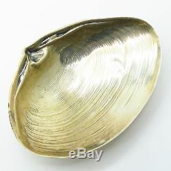 Vintage Wallace 925 Sterling Silver Clam Seashell Design Footed Snack Dish