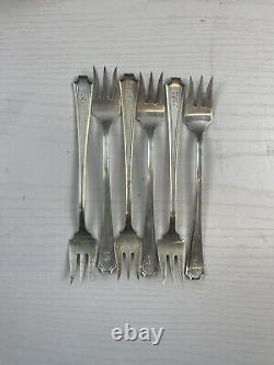 Vintage set of 5 beautiful dessert forks made of sterling with stamp