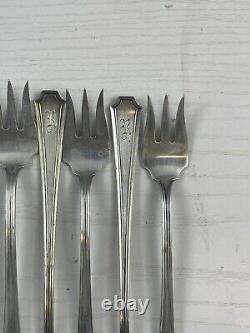 Vintage set of 5 beautiful dessert forks made of sterling with stamp