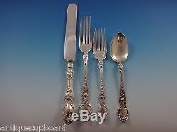 Violet by Wallace Sterling Silver Flatware Set For 12 Service 100 Pieces