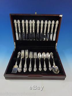 Violet by Wallace Sterling Silver Flatware Set For 12 Service 51 Pieces No Mono