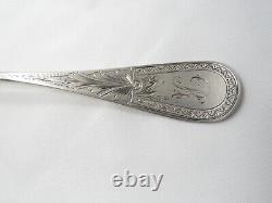 W. Faber & Sons Sterling Silver Bright Engraved Art Nouveau Serving Spoon 9-1/2