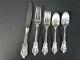 Wallace Grand Baroque Sterling Silver 5 Pc Place Setting Knife 2 Forks 2 Spoons