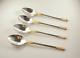 Wallace Golden Aegean Weave Sterling Silver Oval Soup Dessert Spoons Set Of 4