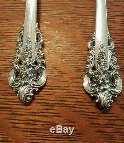 Wallace Grand Baroque Sterling Silver Salad Serving Spoon Fork Set