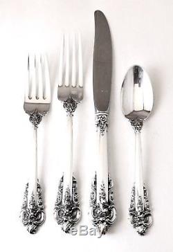 Wallace Grande Baroque 925 sterling Silver 4 place setting set fork spoon knife