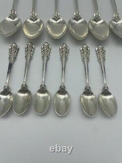 Wallace Grande Baroque Sterling Silver Demitasse 6-4 1/8 And 8-5 3/4 Spoons