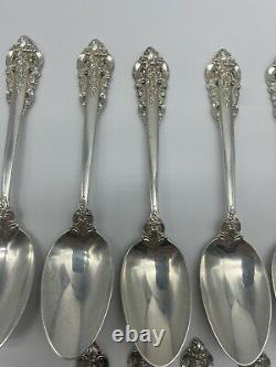 Wallace Grande Baroque Sterling Silver Demitasse 6-4 1/8 And 8-5 3/4 Spoons