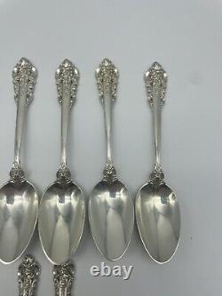 Wallace Grande Baroque Sterling Silver Demitasse 6-4 1/8 And 8-5 3/4 Spoons