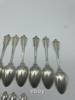 Wallace Grande Baroque Sterling Silver Demitasse 6-4 1/8 And 8-5 3/4 Spoons