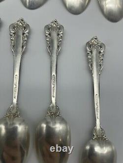 Wallace Grande Baroque Sterling Silver Demitasse 6-4 1/8 And 8-5 3/4 Spoons